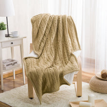 Load image into Gallery viewer, Soft Throw Blankets, Thick Weighted Blanket, Chunky Wool Blanket