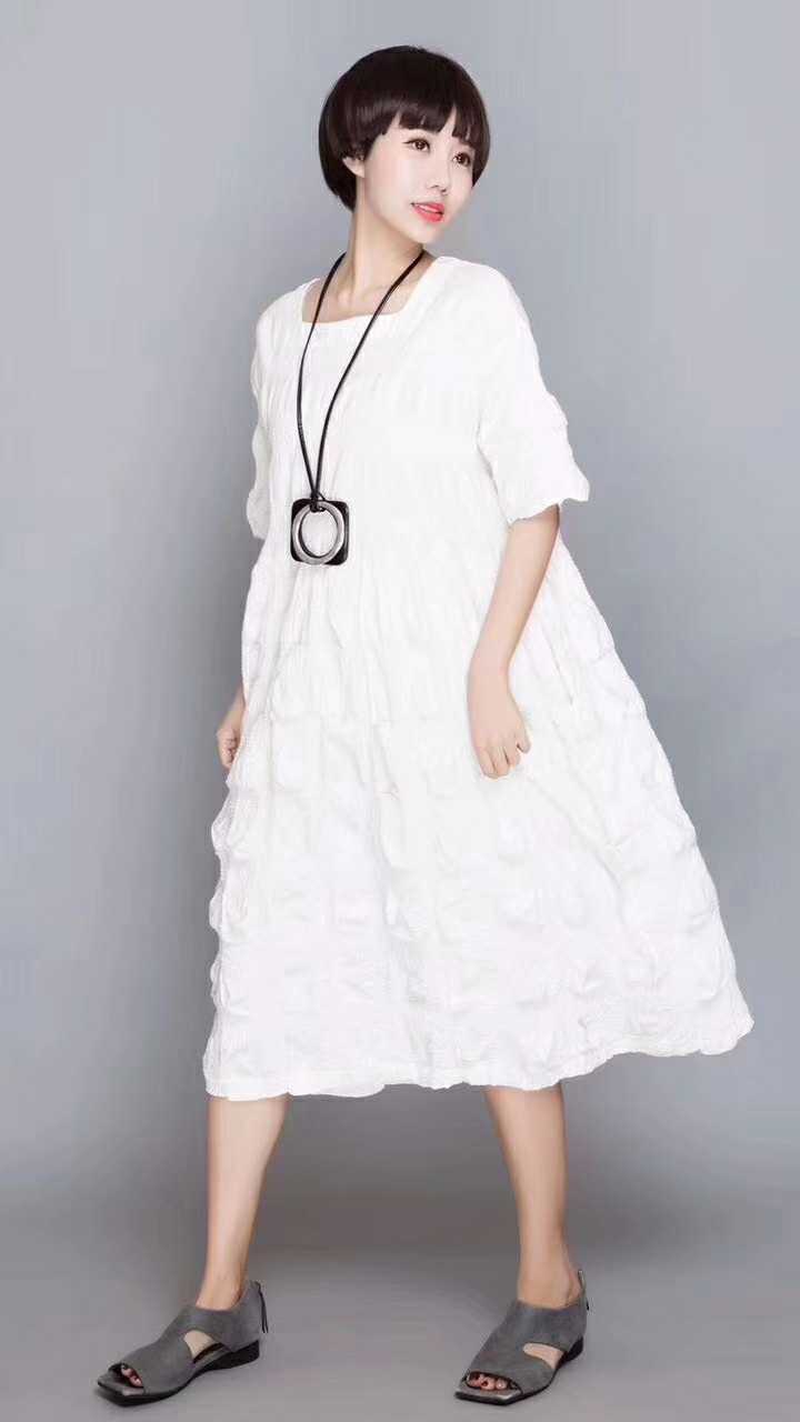 Women Summer Cute Cotton Doll Dress Long Clothes Q1953A– FantasyLinen