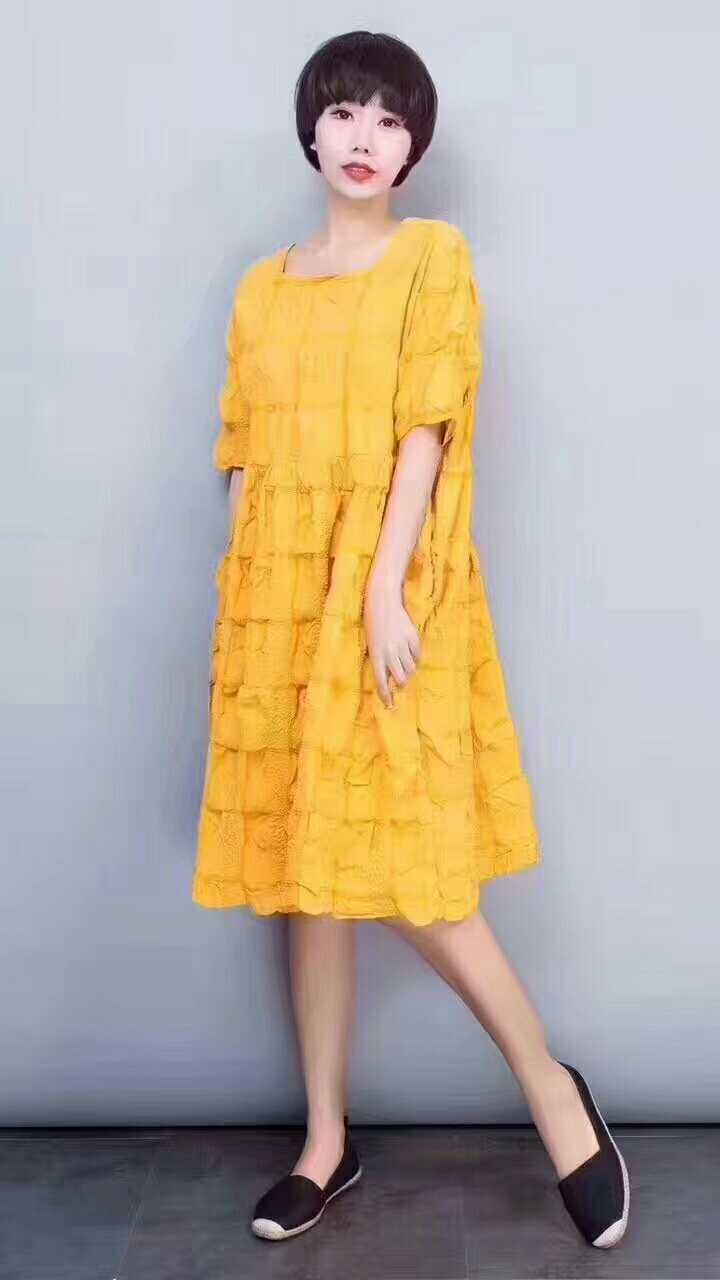 Women Summer Cute Cotton Doll Dress Long Clothes Q1953A– FantasyLinen