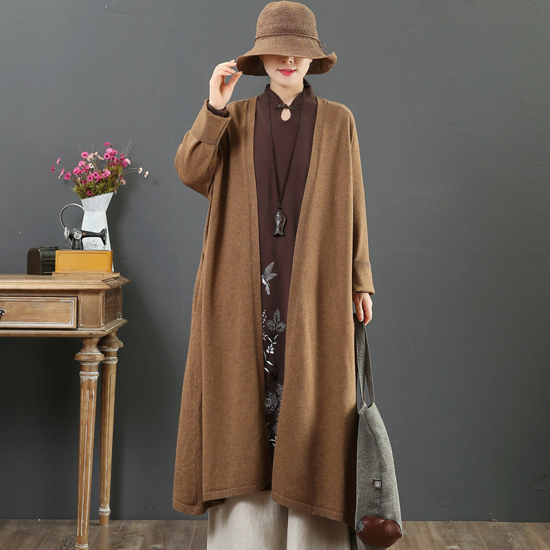 Women's Simple Loose V Neck Knit Cardigan– FantasyLinen