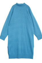 Load image into Gallery viewer, Women&#39;s Casual Blue Turtleneck Wool Sweater
