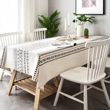 Load image into Gallery viewer, Geometric Pattern Tablecloth Linen Tablecloth Holiday Tablecloths

