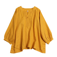 Load image into Gallery viewer, Cotton Linen Casual V Neck Shirt Women Tops
