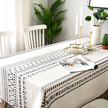 Load image into Gallery viewer, Geometric Pattern Tablecloth Linen Tablecloth Holiday Tablecloths
