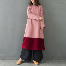 Load image into Gallery viewer, Pink Quilted Corduroy Maxi Dresses Women Spring Casual Clothes Q30018