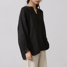 Load image into Gallery viewer, Cotton Linen Casual V Neck Shirt Women Tops
