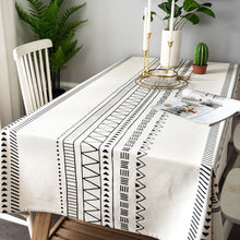 Load image into Gallery viewer, Geometric Pattern Tablecloth Linen Tablecloth Holiday Tablecloths
