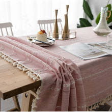 Load image into Gallery viewer, Linen Striped Tablecloth.Rectangular Linen Tablecloths.Large Tablecloth.Custom Made Tablecloth
