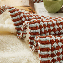 Load image into Gallery viewer, Chunky Weight Blanket, Plush Wool Blanket, Soft Plaid Blanket