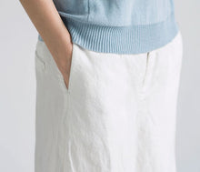 Load image into Gallery viewer, Pure Color Linen Trousers White Women Slacks Pants
