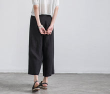 Load image into Gallery viewer, Pure Color Linen Trousers White Women Slacks Pants
