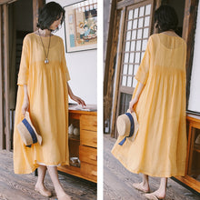 Load image into Gallery viewer, Summer Thin Linen Loose Dresses Women Casual Outfits Q19061
