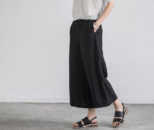 Load image into Gallery viewer, Pure Color Linen Trousers White Women Slacks Pants
