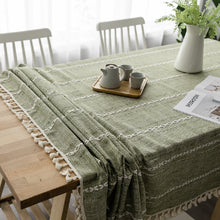 Load image into Gallery viewer, Linen Striped Tablecloth.Rectangular Linen Tablecloths.Large Tablecloth.Custom Made Tablecloth
