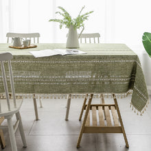 Load image into Gallery viewer, Linen Striped Tablecloth.Rectangular Linen Tablecloths.Large Tablecloth.Custom Made Tablecloth
