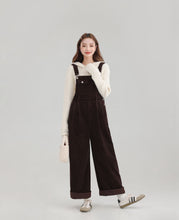 Load image into Gallery viewer, Winter Women Jumpsuit Causel Long Overalls Corduroy Wide leg Trouser
