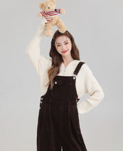 Load image into Gallery viewer, Winter Women Jumpsuit Causel Long Overalls Corduroy Wide leg Trouser
