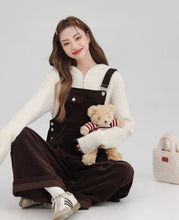 Load image into Gallery viewer, Winter Women Jumpsuit Causel Long Overalls Corduroy Wide leg Trouser
