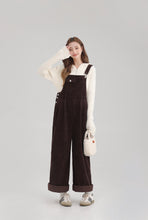 Load image into Gallery viewer, Winter Women Jumpsuit Causel Long Overalls Corduroy Wide leg Trouser
