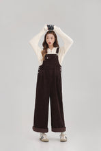 Load image into Gallery viewer, Winter Women Jumpsuit Causel Long Overalls Corduroy Wide leg Trouser
