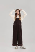 Load image into Gallery viewer, Winter Women Jumpsuit Causel Long Overalls Corduroy Wide leg Trouser

