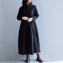 Load image into Gallery viewer, Plus Size Black Cotton Maxi Dress For Women