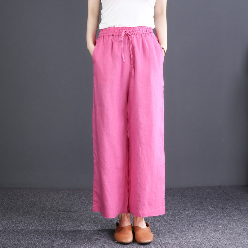 Linen Wide Leg Casual pants For Women K2734– FantasyLinen