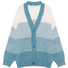 Load image into Gallery viewer, Women Cute Knit Striped Cardigan Sweater
