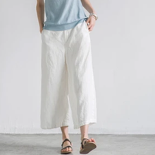 Load image into Gallery viewer, Pure Color Linen Trousers White Women Slacks Pants