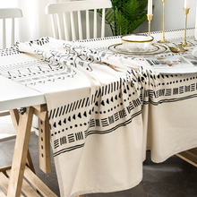 Load image into Gallery viewer, Geometric Pattern Tablecloth Linen Tablecloth Holiday Tablecloths