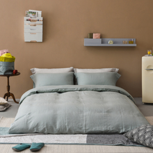 Load image into Gallery viewer, Washed Pure Color Linen Bedding Set Pillowcases With Flat Sheet
