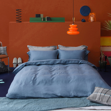 Load image into Gallery viewer, Washed Pure Color Linen Bedding Set Pillowcases With Flat Sheet
