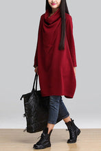 Load image into Gallery viewer, Red Art Warm Casual Loose Dress Women Tops Q2884A - FantasyLinen