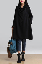 Load image into Gallery viewer, Black Art Warm Casual Loose Dress Women Tops Q2884A - FantasyLinen
