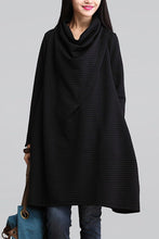 Load image into Gallery viewer, Black Art Warm Casual Loose Dress Women Tops Q2884A - FantasyLinen