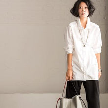 Load image into Gallery viewer, Simply White Long Sleeve Shirt Women Tops C1595A - FantasyLinen
