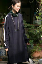 Load image into Gallery viewer, FantasyLinen Streak Loose Kintwear Dress, Sport Casual Pullover Dress Q6159A - FantasyLinen
