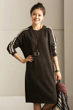 Load image into Gallery viewer, FantasyLinen Streak Loose Kintwear Dress, Sport Casual Pullover Dress Q6159A - FantasyLinen
