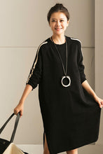 Load image into Gallery viewer, FantasyLinen Streak Loose Kintwear Dress, Sport Casual Pullover Dress Q6159A - FantasyLinen
