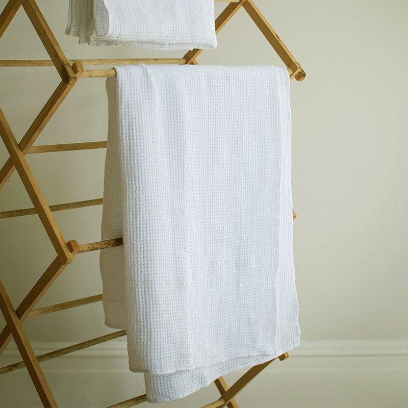 White Linen Waffle Towel : hand, face, body linen towels. White linen –  FantasyLinen