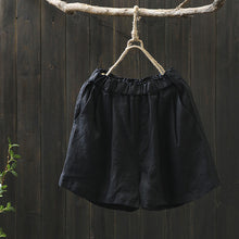 Load image into Gallery viewer, Linen Shorts, Women Linen shorts, High Waist Linen Shorts, Yellow Linen Shorts With Pocket, Women Shorts, Summer shorts, Custom shorts  K22040
