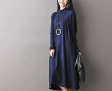 Load image into Gallery viewer, Soft Loose Casual Wool Long Dresses Women Clothes Q1418A - FantasyLinen
