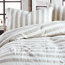 Load image into Gallery viewer, 100%Pure Color Linen Striped Linen Bedding Set
