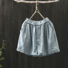 Load image into Gallery viewer, Linen Shorts, Women Linen shorts, High Waist Linen Shorts, Yellow Linen Shorts With Pocket, Women Shorts, Summer shorts, Custom shorts  K22040
