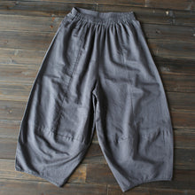 Load image into Gallery viewer, Gray Loose Cotton Linen Casual Ankle Length Pants Women Clothes P1203