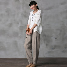Load image into Gallery viewer, Cute Cotton Linen Casual Trousers Women Fashion Pencil Pans K21017
