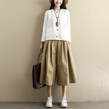 Load image into Gallery viewer, Women Summer Loose Wide-leg Pants Casual Cropped Trousers K045
