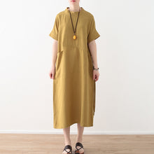 Load image into Gallery viewer, Women&#39;s Casual Loose Linen Pure Color Dress
