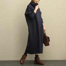 Load image into Gallery viewer, Casual High Neck Thick Maxi Dresses Women Loose Clothes 208
