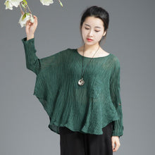 Load image into Gallery viewer, Three Colors Linen Fold Casual Women Tops C654T - FantasyLinen